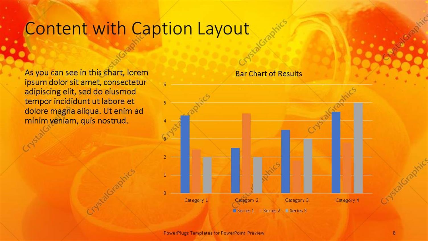 PowerPoint Template A combination of oranges and orange juices (22651)