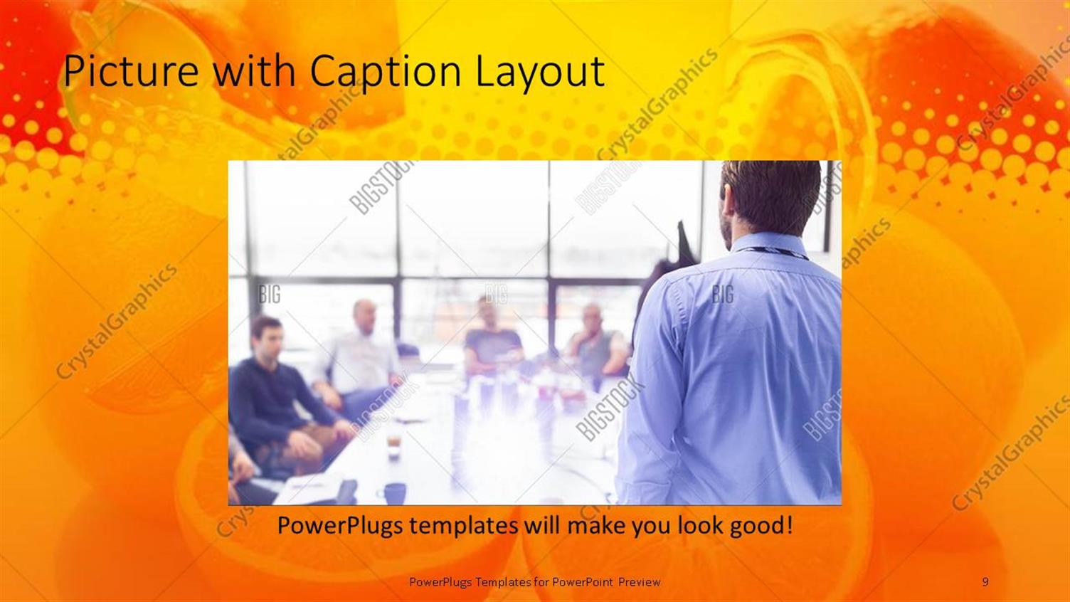 PowerPoint Template A combination of oranges and orange juices (22651)