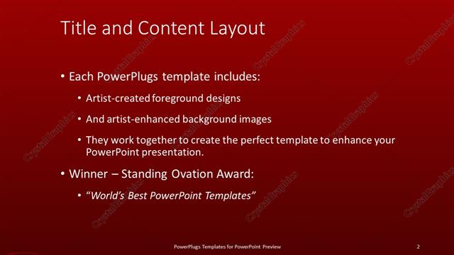 Title and Content presentation slide layout