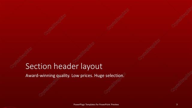 Section Header presentation slide layout