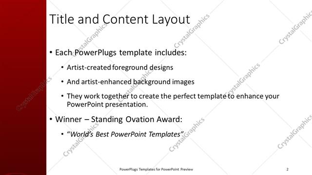 Title and Content presentation slide layout