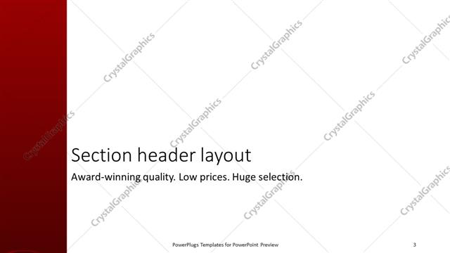 Section Header presentation slide layout