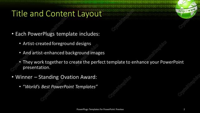 Title and Content presentation slide layout