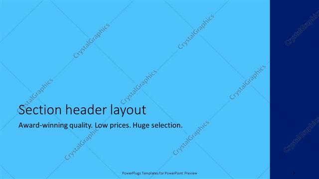 Section Header presentation slide layout