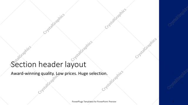 Section Header presentation slide layout