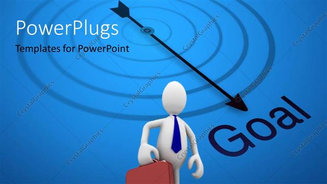  Presentation with achievement - Compass concept depicting goal achievement and success with blue