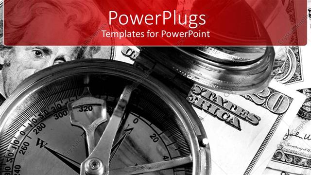  Presentation with compass - A compass with dollars in the background
