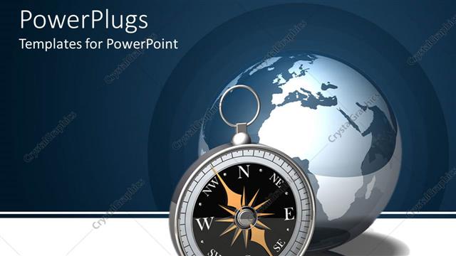  Presentation with compass - A compass with the globe in the background