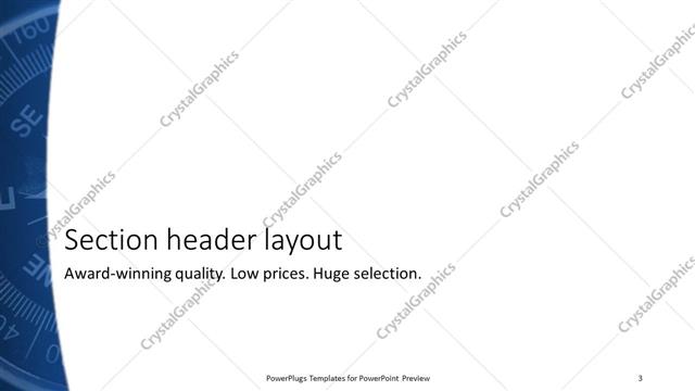 Section Header presentation slide layout