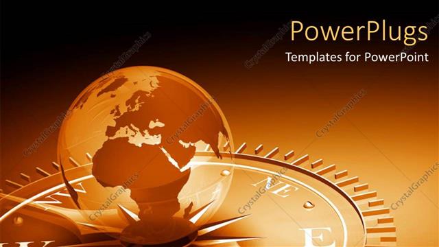  Presentation with world globe earth - Compass rose with globe Earth world sitting on it