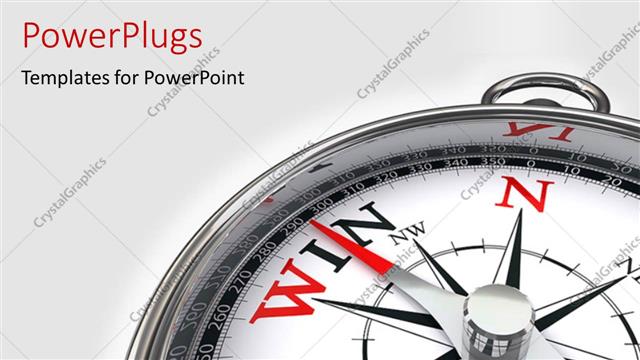  Presentation with win win - A compass with white background and place for text