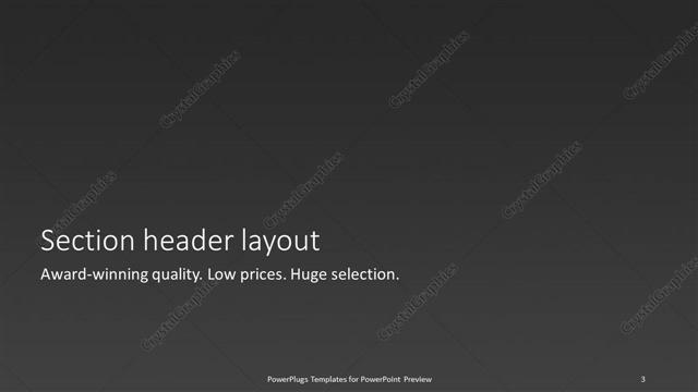 Section Header presentation slide layout