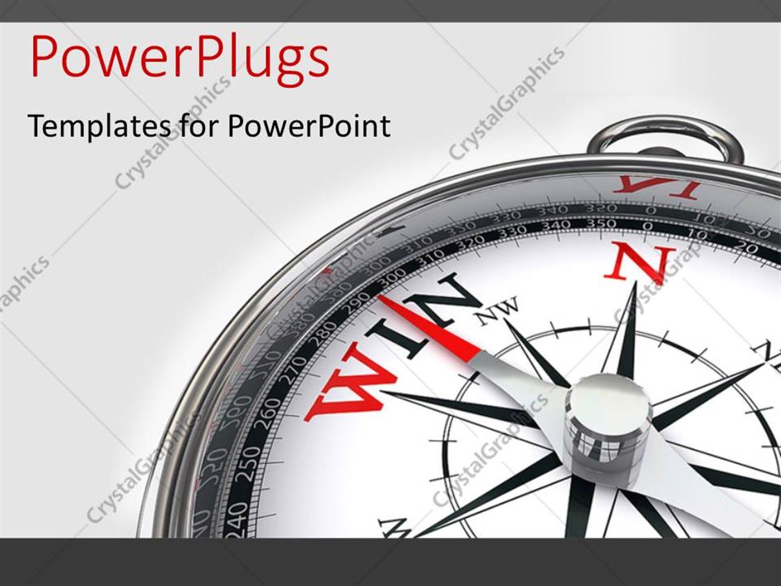 PowerPoint Template a compass with white background and place for text
