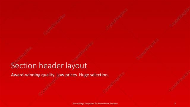 Section Header presentation slide layout
