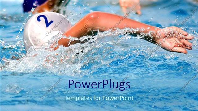  Presentation with competition - Competition metaphor with swimmers in pool, swimming, race