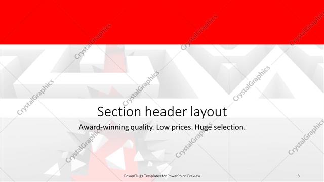 Section Header presentation slide layout