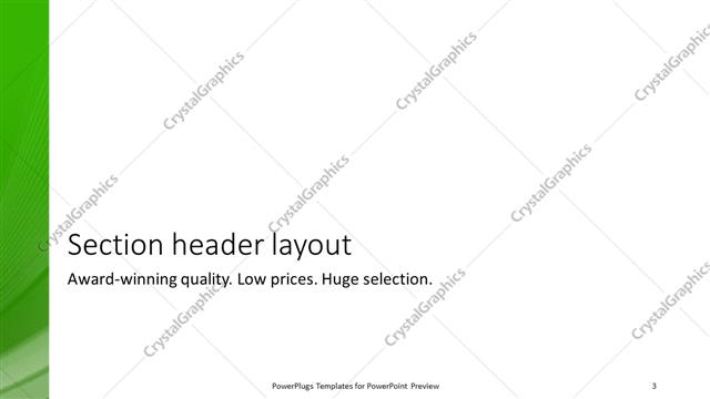 Section Header presentation slide layout
