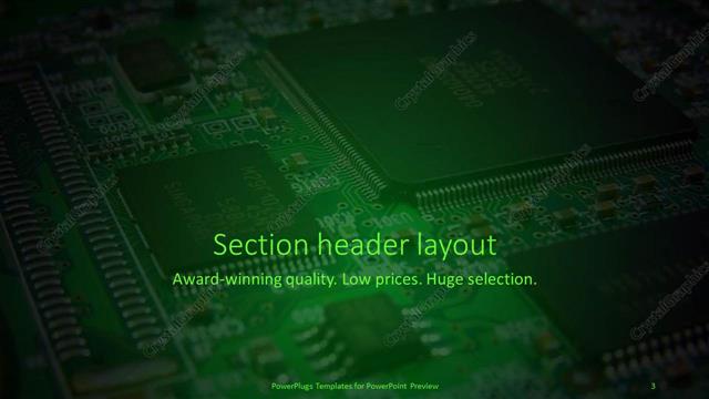 Section Header presentation slide layout