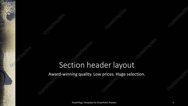 Section Header presentation slide layout