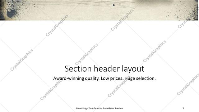 Section Header presentation slide layout