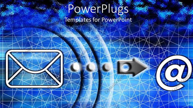  Presentation with mail - Computer graphics of an @ symbol and an Internet mail