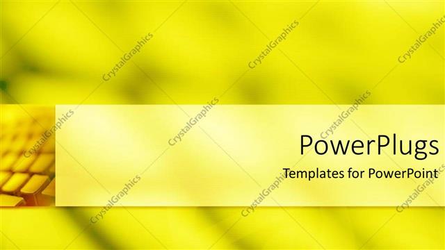  Presentation with blended - Computer keyboard blended on blurry yellow surface