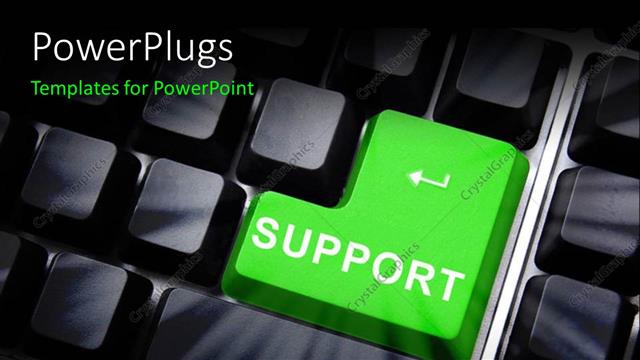  Presentation with keyboard - Computer keyboard with distinct green SUPPORT button?