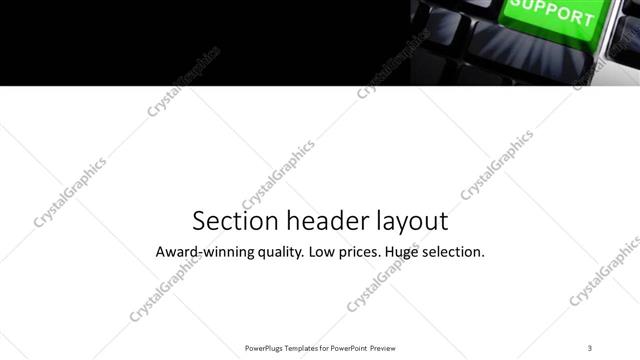 Section Header presentation slide layout