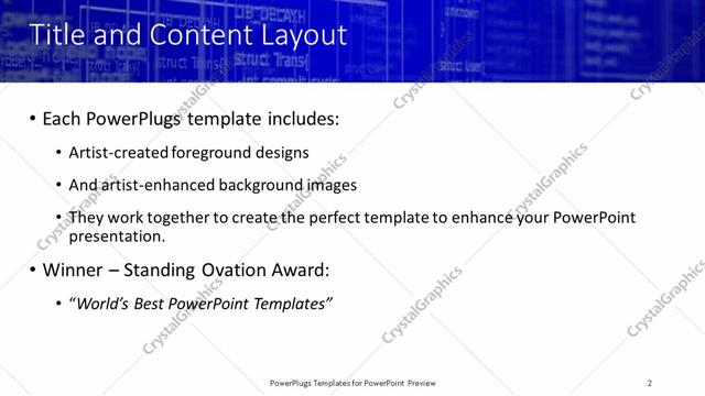 Title and Content presentation slide layout