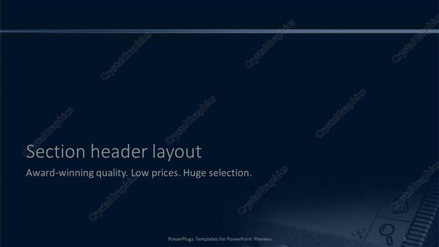Section Header presentation slide layout