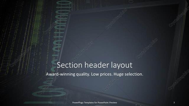 Section Header presentation slide layout