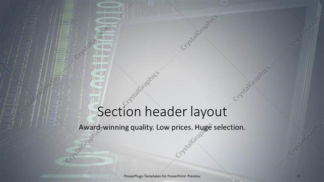 Section Header presentation slide layout