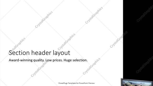 Section Header presentation slide layout