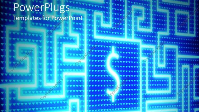  Presentation with finance - Computer screen maze with dollar sign in background, finance