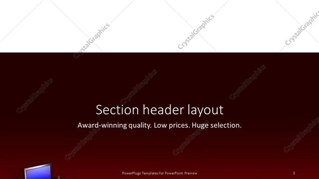 Section Header presentation slide layout