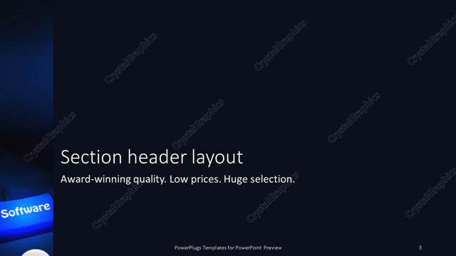 Section Header presentation slide layout