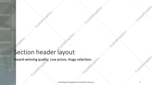 Section Header presentation slide layout
