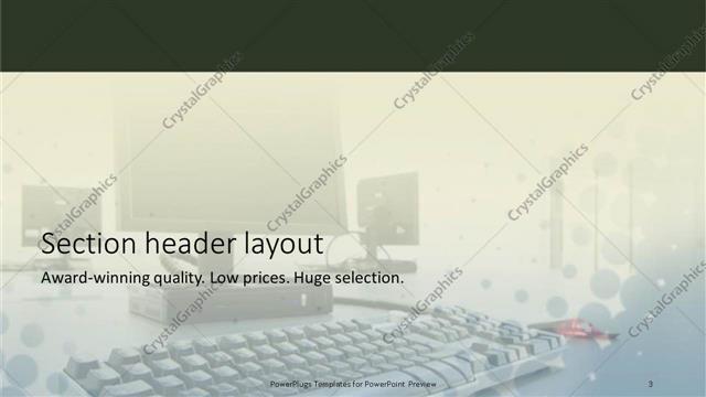Section Header presentation slide layout