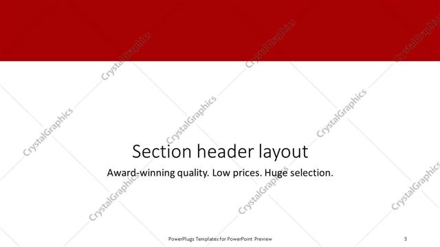 Section Header presentation slide layout
