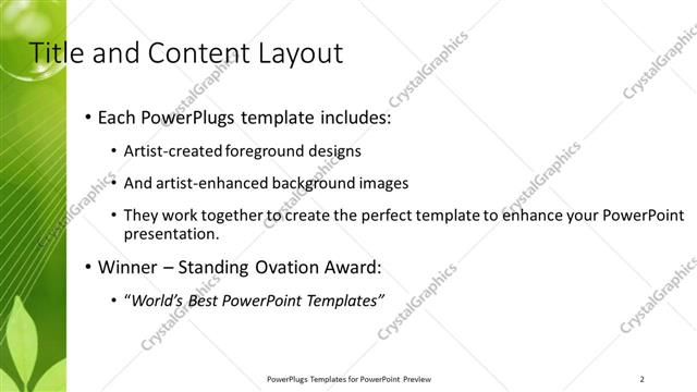 Title and Content presentation slide layout