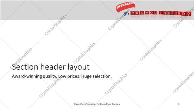 Section Header presentation slide layout