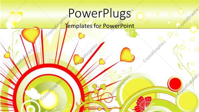  Presentation with design love - Concept of a lovely valentine background with love, plants and butterfly