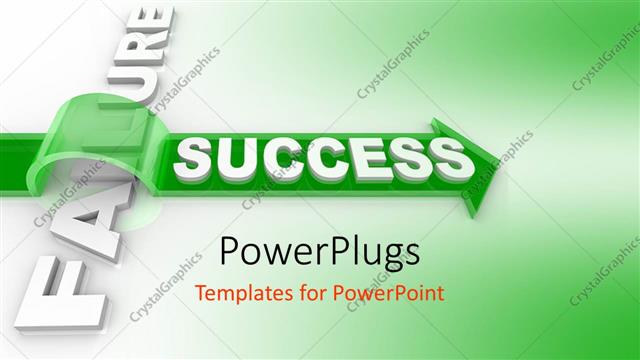  Presentation with achieve - Concept of overcoming hurdles to achieve success with green color