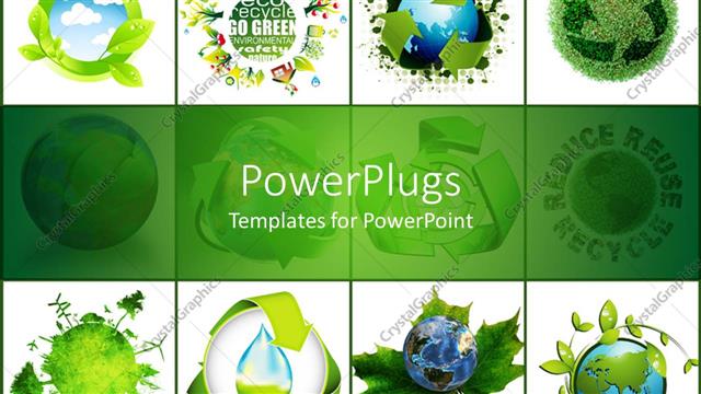  Presentation with world - Concept of recycling the world on white background