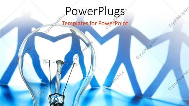  Presentation with hands holding - Concept of team work using bulb and humanoids holding hands