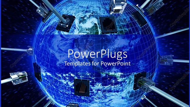  Presentation with cables - A conceptual depiction of Earth being connected with a number of cables