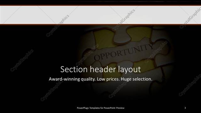 Section Header presentation slide layout