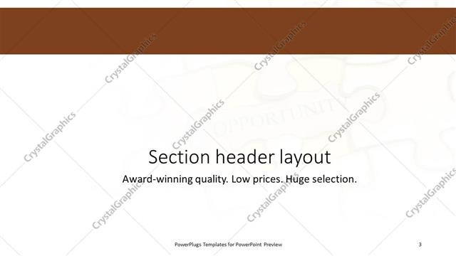 Section Header presentation slide layout