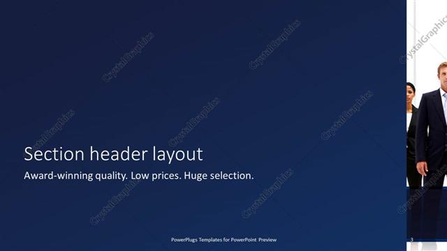 Section Header presentation slide layout