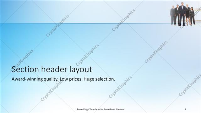 Section Header presentation slide layout
